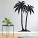 Autocollant mural palmiers - 17x24 cm - Noir