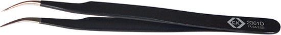 C.K T2361D Pincet ESD 7a SA-ESD Spits, gebogen, fijn 120 mm