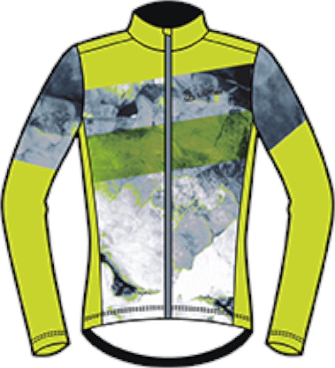 Loeffler M Bike L/S Jersey Floes Wielrenshirt - Groen - Maat 56