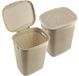 KADAX Lavabo en plastique, panier à linge léger, collecteur de linge en plastique, boîte à linge aérée, avec couvercle (beige)