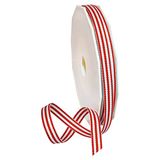 Morex Ribbon Polyester Grosgrain gestreept decoratief lint, 20 Yard", rood, 3/8"