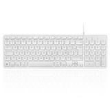 Perixx PERIBOARD-333MW Compact toetsenbord met achtergrondverlichting voor Mac met kabel – dunne schaartoetsen met grote letters – witte led – Franse AZERTY-lay-out