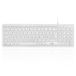 Perixx PERIBOARD-333MW Compact toetsenbord met achtergrondverlichting voor Mac met kabel – dunne schaartoetsen met grote letters – witte led – Franse AZERTY-lay-out