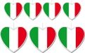Merkloos / Sans marque Fest-Dekor Gmbh Hou van Italie versiering set - Hartjes - 14 cm en 28 cm - 7 delige - Landen vlaggen feestartikelen