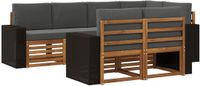 vidaXL - Bank loungeset - 7 zitplekken - Natuurlijk en antraciet - Polyester