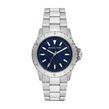 Michael Kors Everest Herenhorloge, kwartsuurwerk met roestvrijstalen of leren band, Zilver en Blauw, 40 mm, MK9079-AMZUK