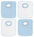 Ti TIN | Set van 4 waterdichte slabbetjes van badstof, 33x36 cm | Slabbetje met elastische sluiting voor baby's van 6 tot 18 maanden, 100% polyester microvezel en vinylvoering