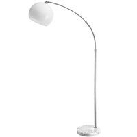 Monzana Retro Design Booglamp - Staande Vloerlamp - Zilver - Opaalwit