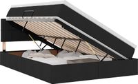 vidaXL LED opbergbed met matras Zwart 140 x 190 cm Stof