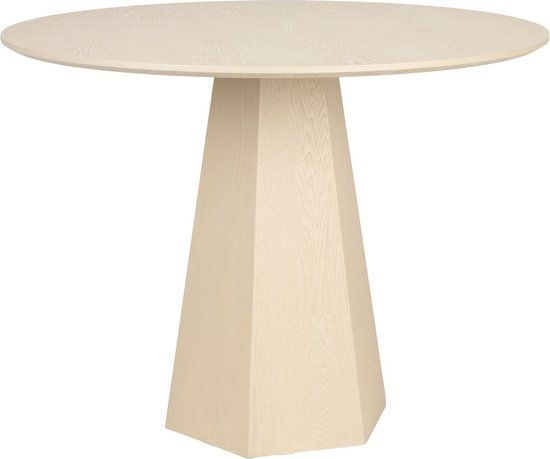 Zuiver Pilar Eettafel Rond - 100 cm - Hout - Beige