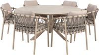 4 Seasons Outdoor Prado Cannes dining tuinset 130xH75 cm rond 5 delig keramiek terre Taste