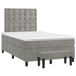 vidaXL Lit plateforme avec matelas, gris clair, 120x190 cm, velours