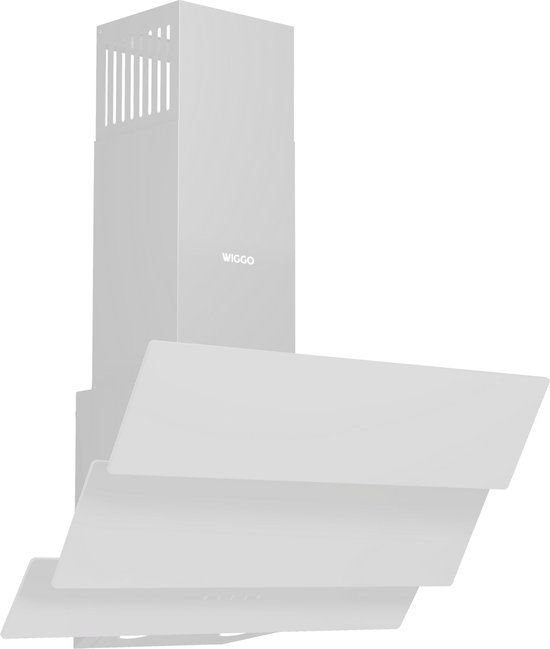 Wiggo WE-B643G(W) - 60cm White Angled Cooker Hood - Triple Glass