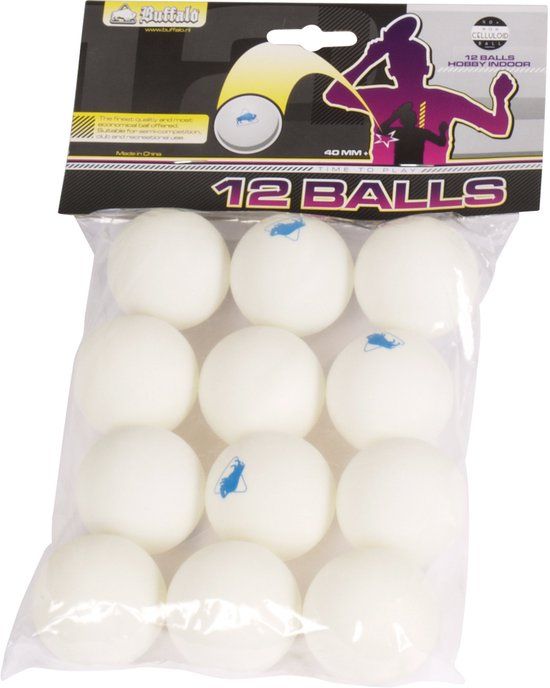 Buffalo Tafeltennis ballen Hobby celluloidvrij 12 stuks