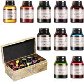 GC stylo plume encre - Lot de 10 - Couleurs x 20ml flacons d'encre - Recharge d'encre sans carbone pour stylo plongeur - Calligraphie
