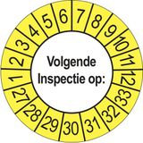 Keuringsstickers Ricard Keuringsstickers Volgende Inspectie 2027 | 50 stuks, Ø 35 mm | Buiten Geel