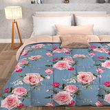 PETTI Artigiani Italiani - Winterdekbed, winterdeken, dekbed voor Frans bed, eenkleurig, met bloemenpatroon, 100% anti-allergische microvezel, gemaakt in Italië