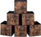 Merkloos Relaxdays Opbergmand - Set van 6 - 30x30x30 cm - Opvouwbaar - Houtlook - Zwart-Bruin