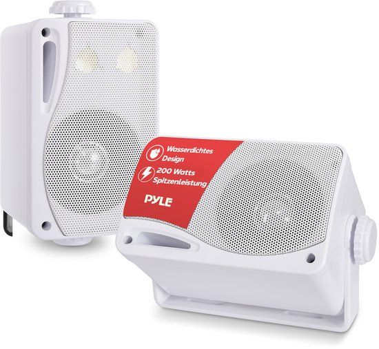 Pyle Waterdichte Luidspreker Set – 3-Weg Speaker - Plafondluidsprekers-Buitenluidsprekers - Voor Thuis, Boot, Zwembad, Terras en Binnengebruik - Wit