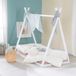 roba Tipi-bed 70 x 140 cm voor kinderen van massief hout, FSC-gecertificeerd, Montessori-vloerbed, Indiaas tentbed, bedframe, hut voor meisjes en jongens, vanaf 12 maanden, wit gelakt