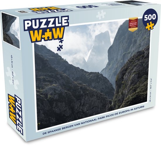 MuchoWow Puzzel De Spaanse bergen van Nationaal park Picos de Europa in Asturië - Legpuzzel - Puzzel 500 stukjes