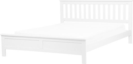 Beliani Mayenne Bed - White - 160x200cm - Pine Wood