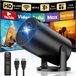 Projecteur mini projecteur - Portable - Wi-Fi 6 - Bluetooth 5.4 - 720p, prend en charge 1080p - Noir