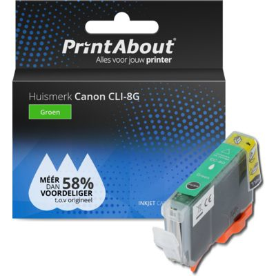 PrintAbout Huismerk Canon CLI-8G Inktcartridge Groen