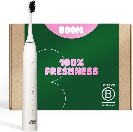 BOOMBRUSH Elektrische Tandenborstel - Wit - Sonisch - 90 Dagen Batterij - Duurzaam