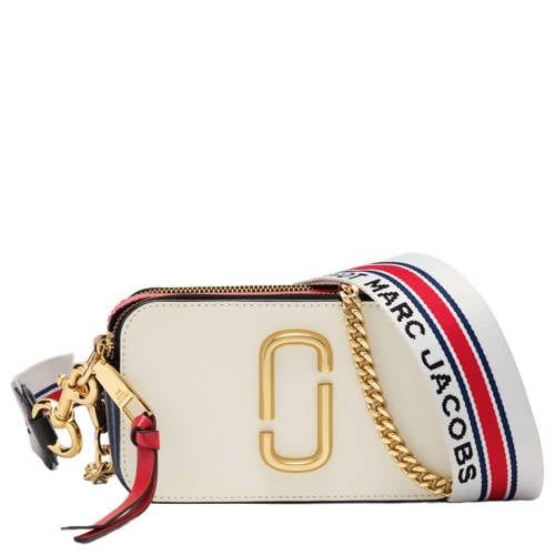 Marc Jacobs leren crossbody tas The Snapshot blauw/rood