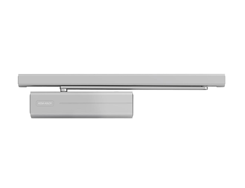 ASSA ABLOY DCG460 Design glijarm met elektromechanische vastzetting | kleur zilver EV1.