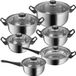 Set de casseroles en acier inoxydable 12 pièces pour toutes les plaques de cuisson