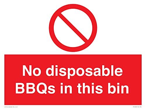 Viking Signs Geen wegwerp BBQ's in deze vuilnisbak Sign - 400x300mm - A3L