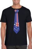 Bellatio Decorations Shoppartners Bv Zwart t-shirt met Australische vlag stropdas heren - Australie supporter M