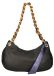 Lux Sac bandoulière en cuir véritable Sauvage avec chaîne dorée et bandoulière amovible