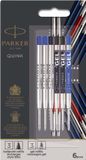 Parker Jotter London Discovery-pakket: 3 Quinkflow balpenvullingen en 3 Quink gelvullingen