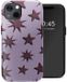 Selencia Hoesje - Geschikt voor Apple iPhone 13 - Backcover geschikt voor MagSafe - Stars Plum Lilac