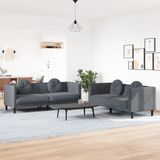 Maison Exclusive ensemble de canapé 2 pièces avec coussins, gris foncé, velours
