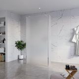 Fortifura Galeria Vrijstaande Inloopdouche - 100x200cm - mat glas - antikalk - 8mm veiligheidsglas - 2 zijwanden - 40cm - wandsteunen en hoekprofielen - hoogglans chroom
