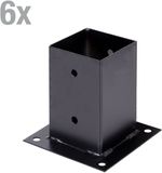 Alberts 825201 Schroefmof - zwart - kunststof gecoat - 91 x 91 mm | Set van 6