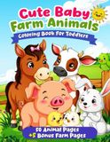 Cute Baby Farm Animals Coloring Book for Toddlers