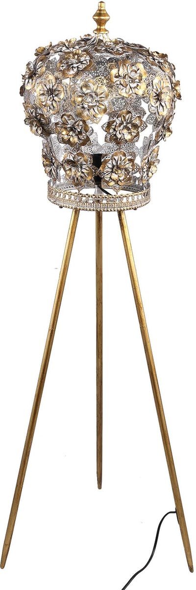 ptmd collection PTMD Loraz Staande Lamp - H130 x Ø37 cm - Ijzer - Goud