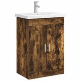 vidaXL Badkamermeubelset Gerookt eiken 61 x 40 x 84,5 cm Bewerkt hout