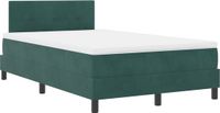 vidaXL LED Boxspringbed Donkergroen 120 x 200 cm Fluweel