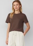 s.Oliver - T-shirt pour femme en jersey interlock - Marron moka - Taille 46