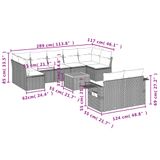 vidaXL 10-delige Loungeset met Kussens, Poly Rattan, Gemengd Beige
