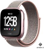 Strap-it Fitbit Versa / Versa 2 nylon bandje - roze