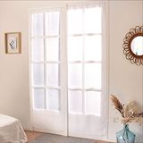 Enjoy Home - Paar gordijnen rechts – polyester – 90 x 220 cm – wit – collectie gezandstraald – klaar om op te hangen – wasbaar op 30 ° – voor alle ruimtes – beddengoed – gordijnen