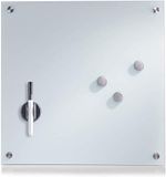 Zeller 11600 memobord, glas, wit, ca. 40 x 40 cm