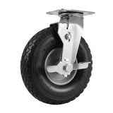 Merkloos Relaxdays Zwenkwiel met rem, 3.00-4, 120 kg, luchtband, zwart/zilver